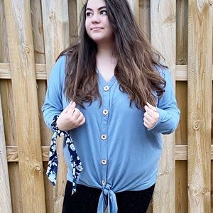 Plus Button Me Up Long Sleeve